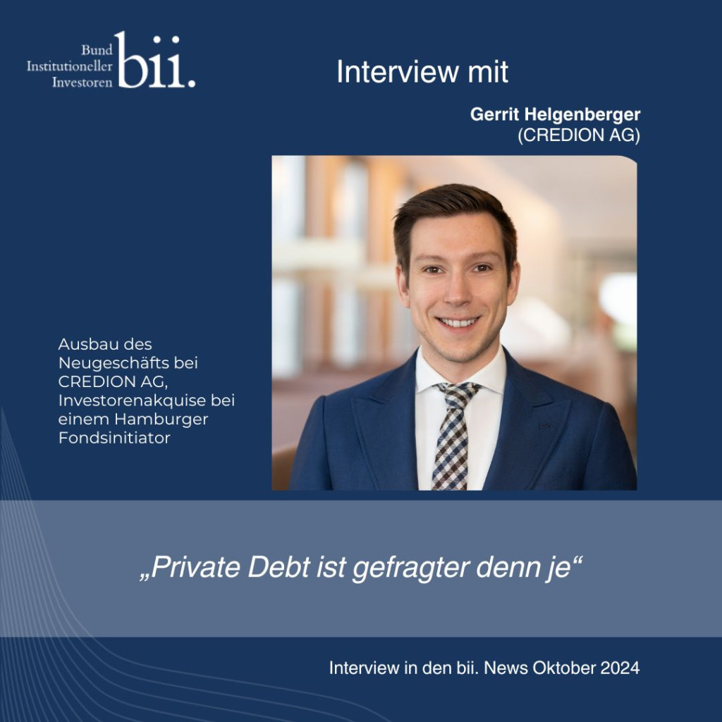 Können Sie uns einen kurzen Überblick die Credion AG geben?
Wir wurden 2017 gegründet und sind im Kern eine KVG, spezialisiert auf Private Debt und zusätzlich auch Private Equity, insbesondere für Unternehmen mit besonderen Herausforderungen. Daneben sind wir auch als Service-KVG aktiv. Im Rahmen unserer Tätigkeiten übernehmen wir auch das Asset Management und auf Wunsch das Portfolio-Management für Familienvermögen. Zu unseren Spezialitäten zählen unter anderem Entwicklungsförderungsfonds.